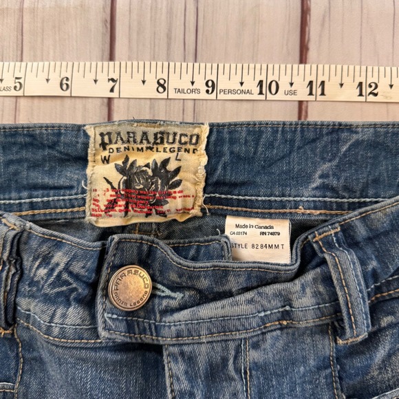 Parasuco Denim Legend Flare Jeans Blue Medium Wash Low Rise Made in Canada 31x31 - Picture 8 of 13